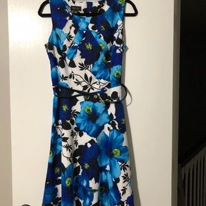 AB Studios Sleeveless Blue Floral Dress - 12
